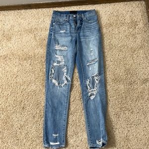 Buckle Black ripped mom jeans